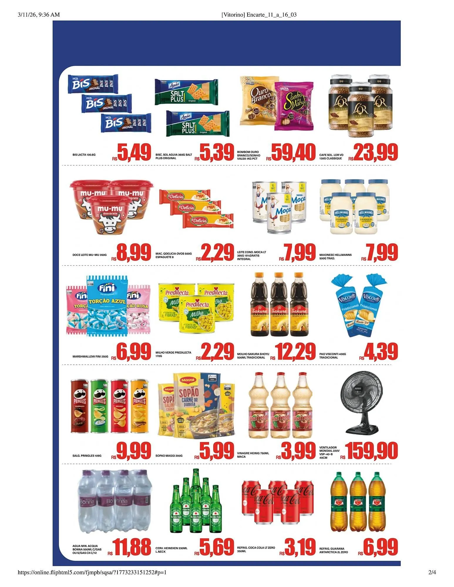 Encarte de Catálogo Supermercado Vitorino 11 de março até 16 de março 2026 - Pagina 2