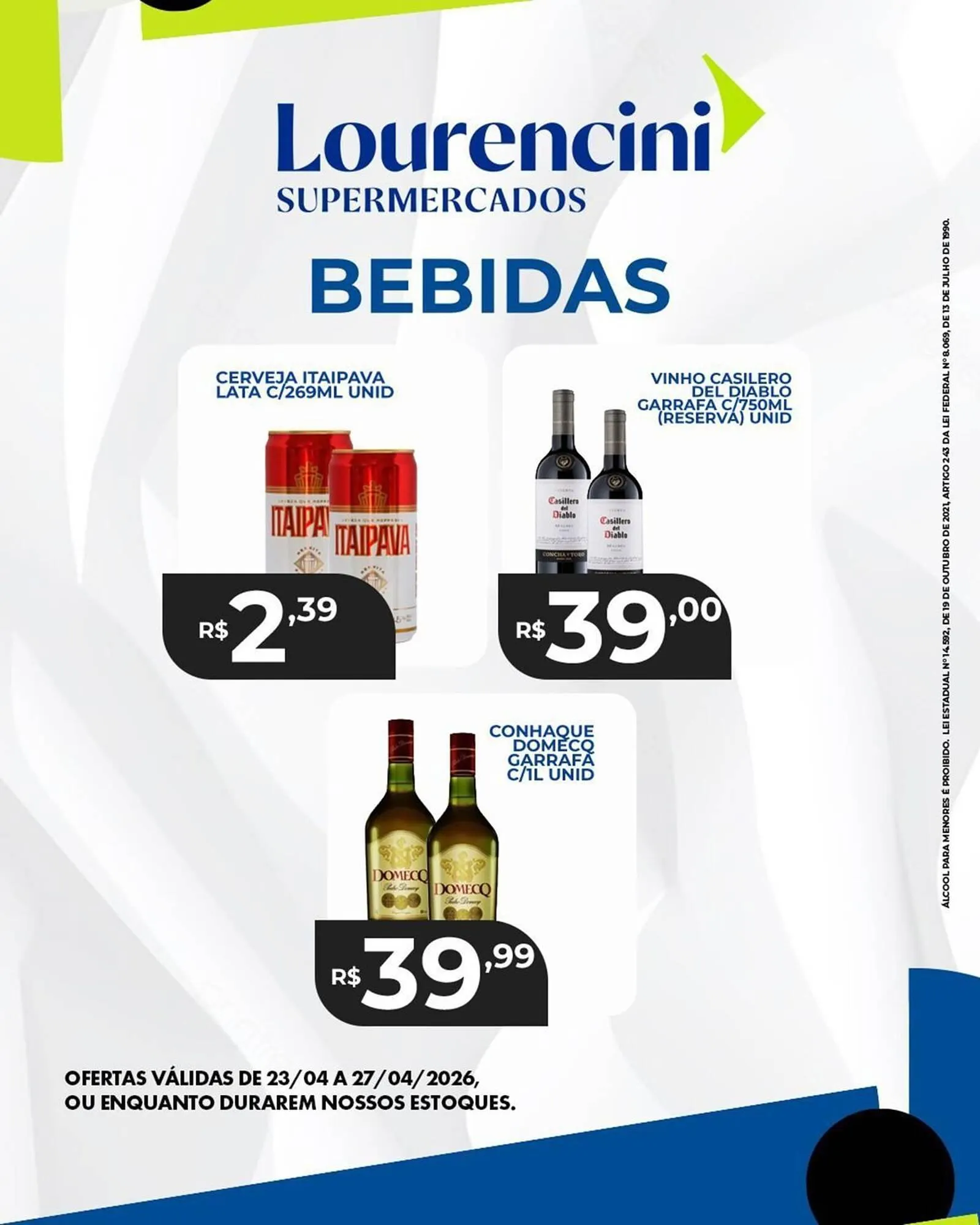 Encarte de Catálogo Lourencini Supermercados 23 de abril até 27 de abril 2026 - Pagina 1