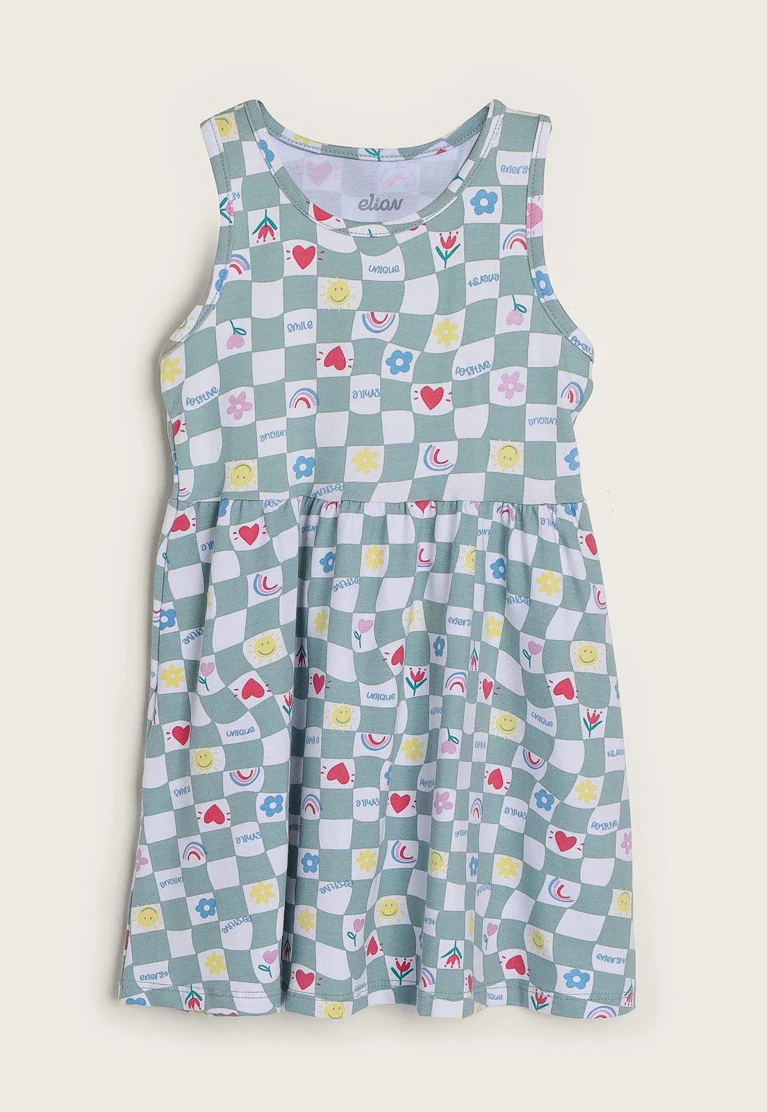 Vestido Infantil Elian Be Positive Verde
