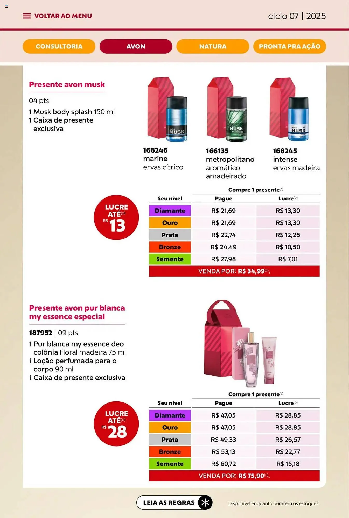 Encarte de Catálogo Avon 3 de abril até 1 de maio 2025 - Pagina 17