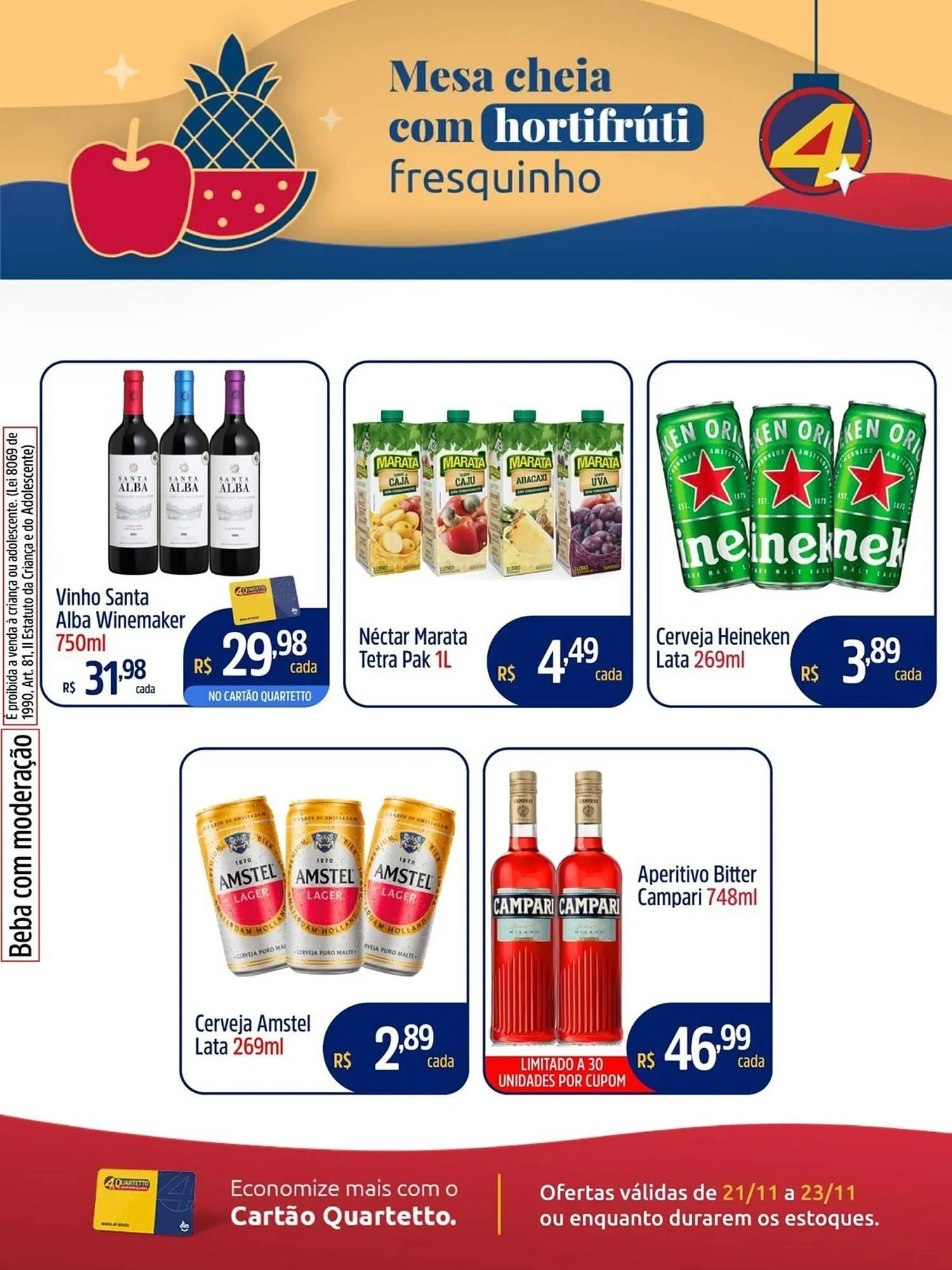 Encarte de Catálogo Quartetto Supermercados 21 de novembro até 23 de novembro 2025 - Pagina 1