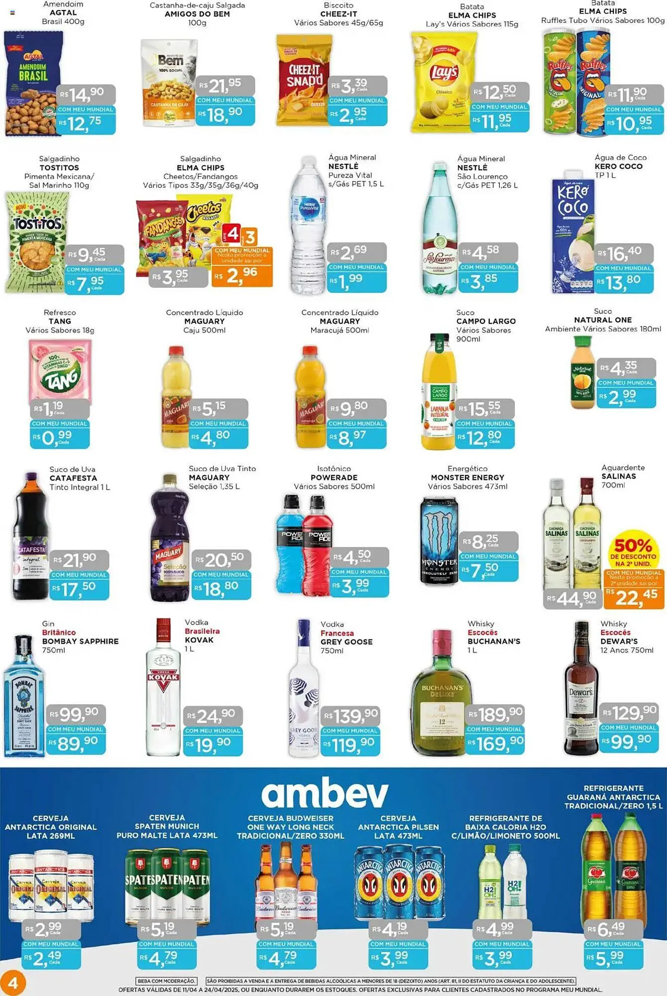 Encarte de Catálogo Supermercados Mundial 11 de abril até 24 de abril 2025 - Pagina 4