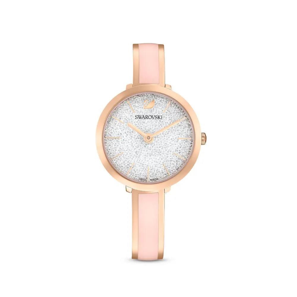 Relógio Crystalline Delight, Pulseira de metal, Rosa, Acabamento em rosa dourado