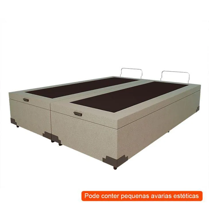 [OUTLET] Base para Cama Box Queen Martin Premium com Baú Linho (47x158x198 cm) Cru