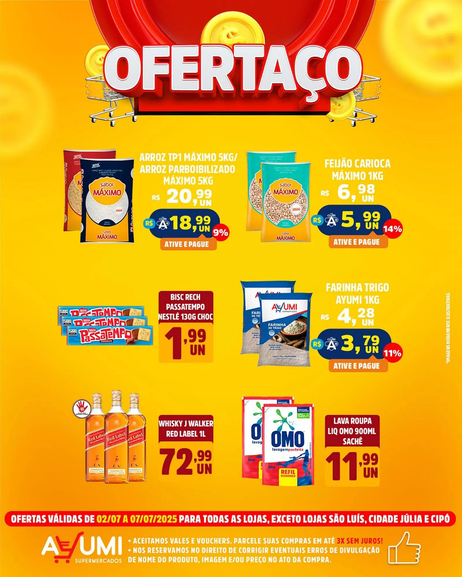 Encarte de Catálogo Ayumi Supermercados 3 de julho até 7 de julho 2025 - Pagina 1
