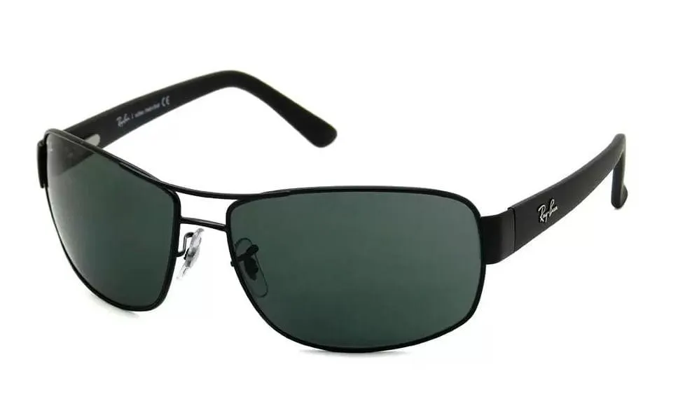 Óculos de Sol Masculino Ray Ban Retangular RB3503L Cor Preto Fosco