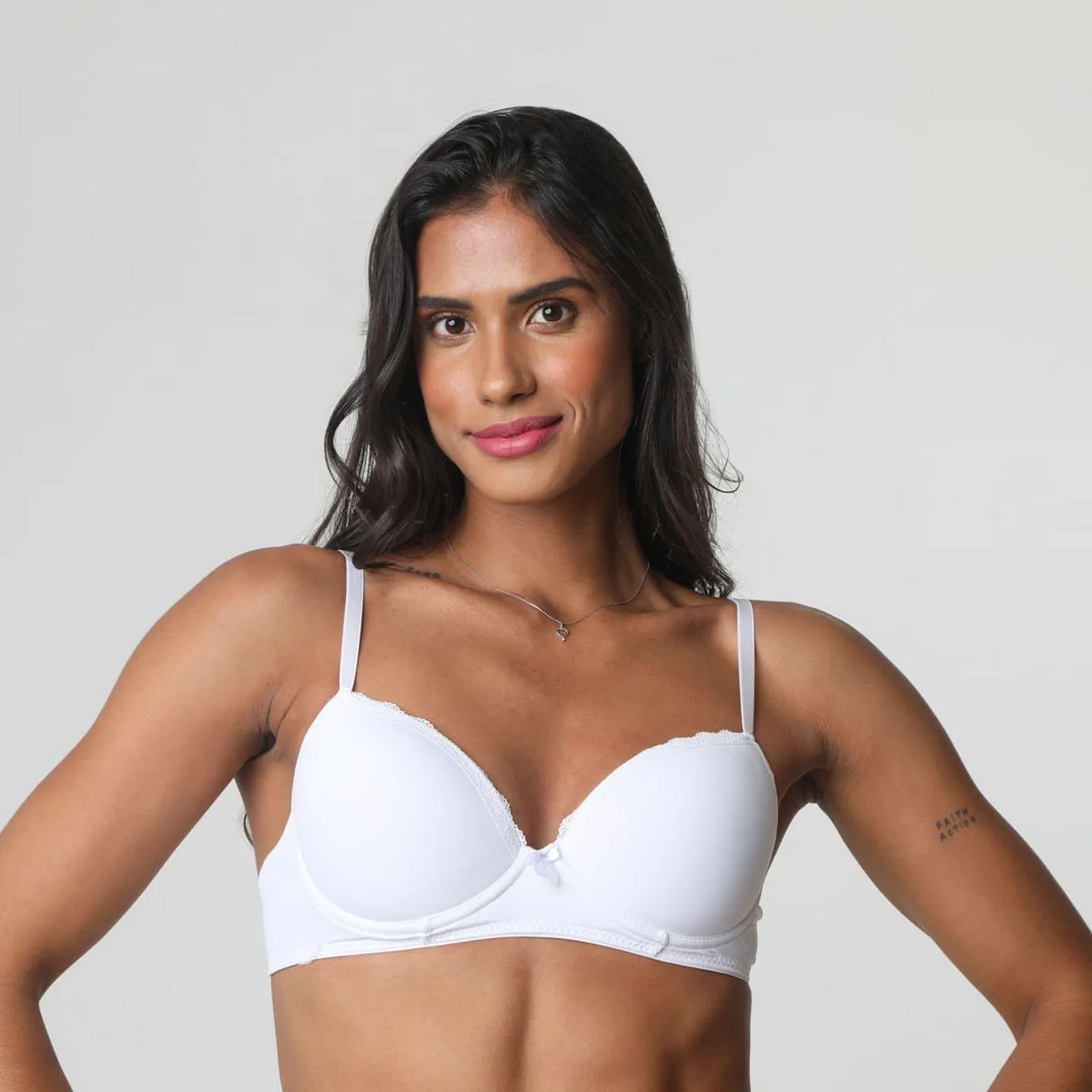 Sutiã Uniq Microfibra Renda Branca