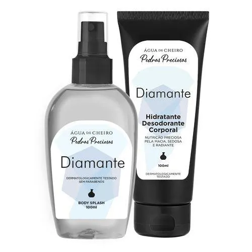 Kit Pedras Preciosas Diamante (Body Splash 100ml + Body Lotion 100ml)
