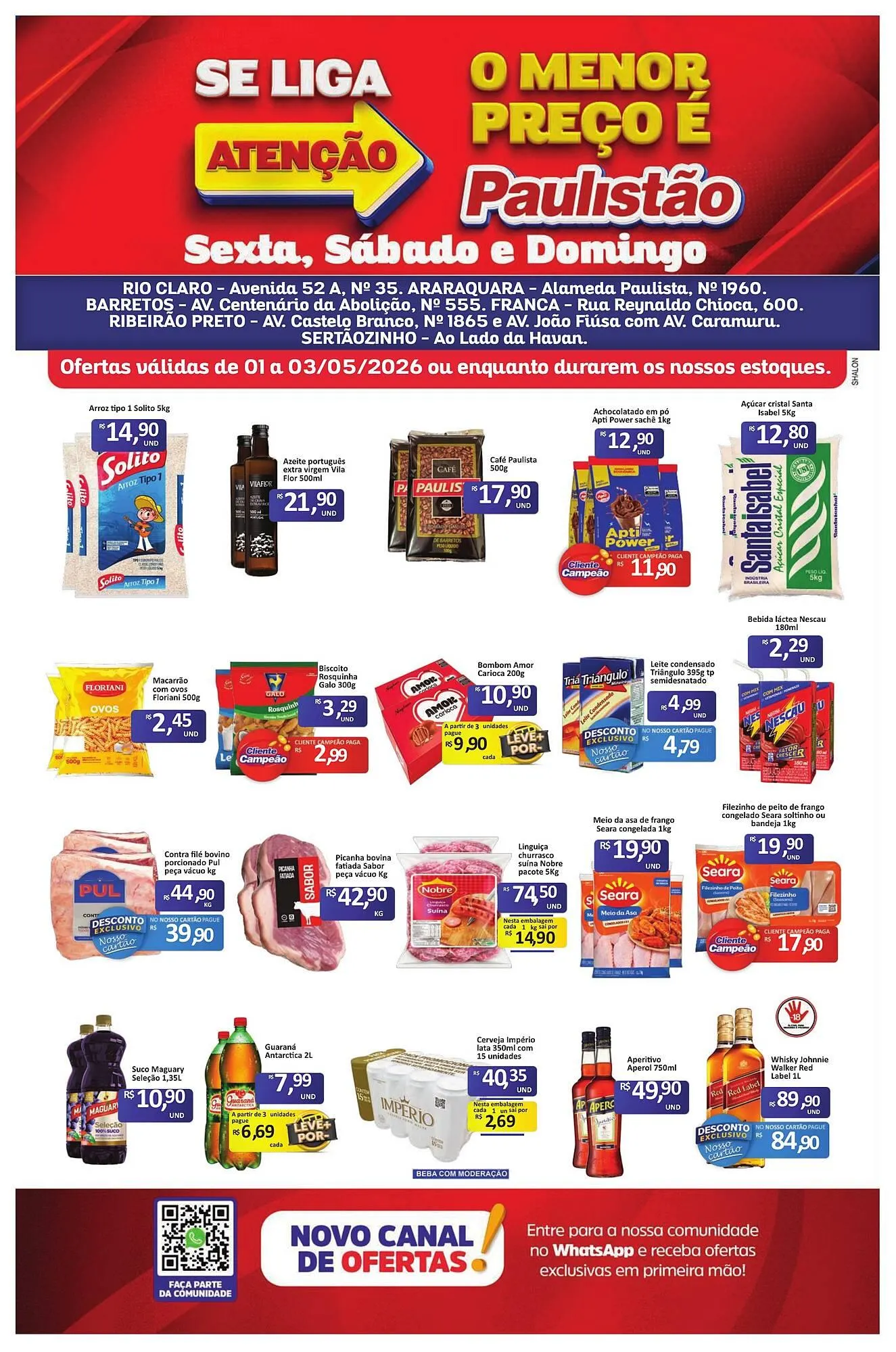 Encarte de Catálogo Paulistão Supermercados 1 de maio até 3 de maio 2026 - Pagina 1