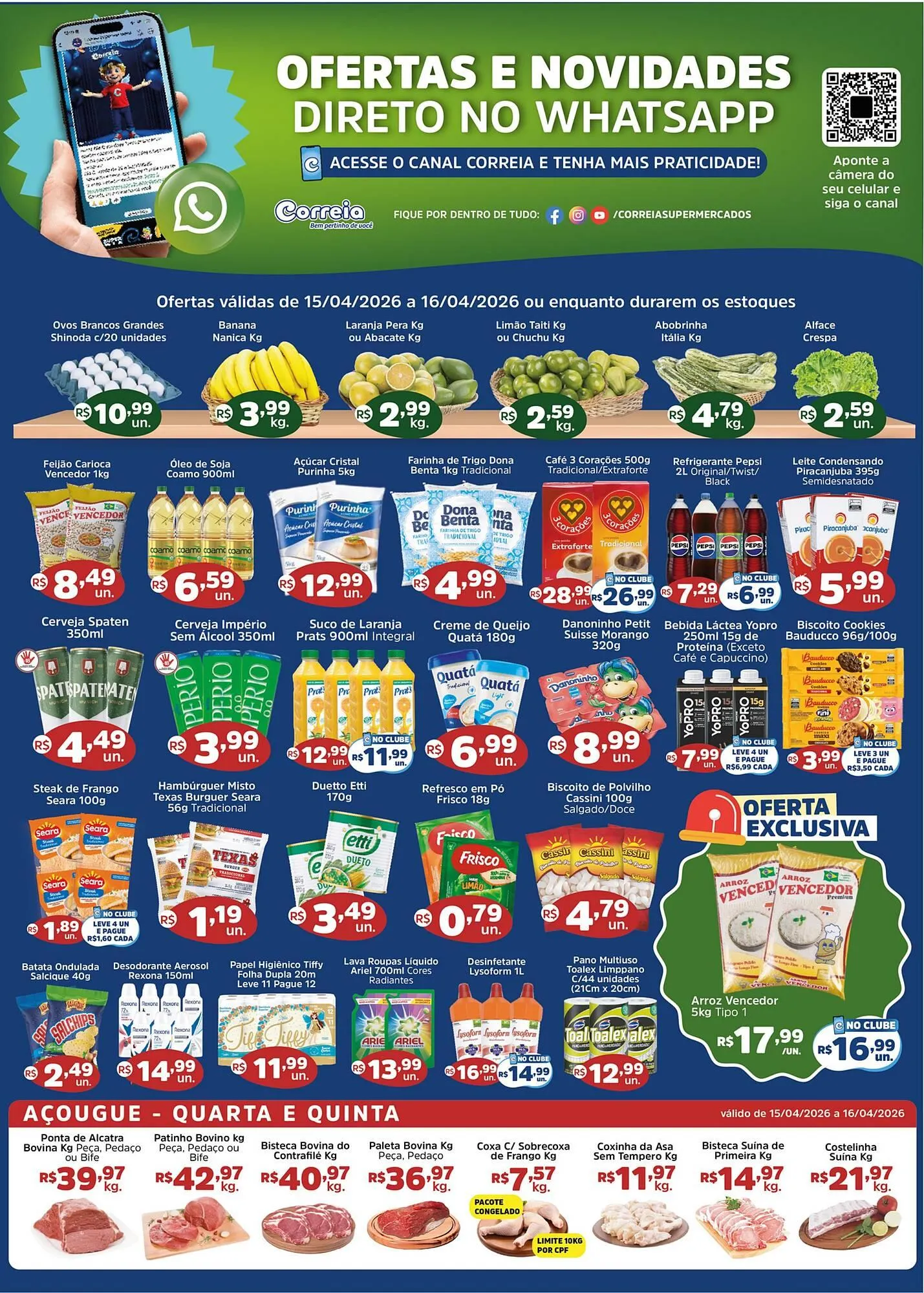 Encarte de Catálogo Supermercados Correia 15 de abril até 21 de abril 2026 - Pagina 1