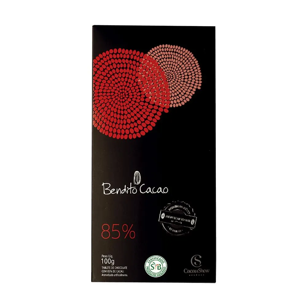 TABLETE BENDITO CACAO 85% CACAU 100G