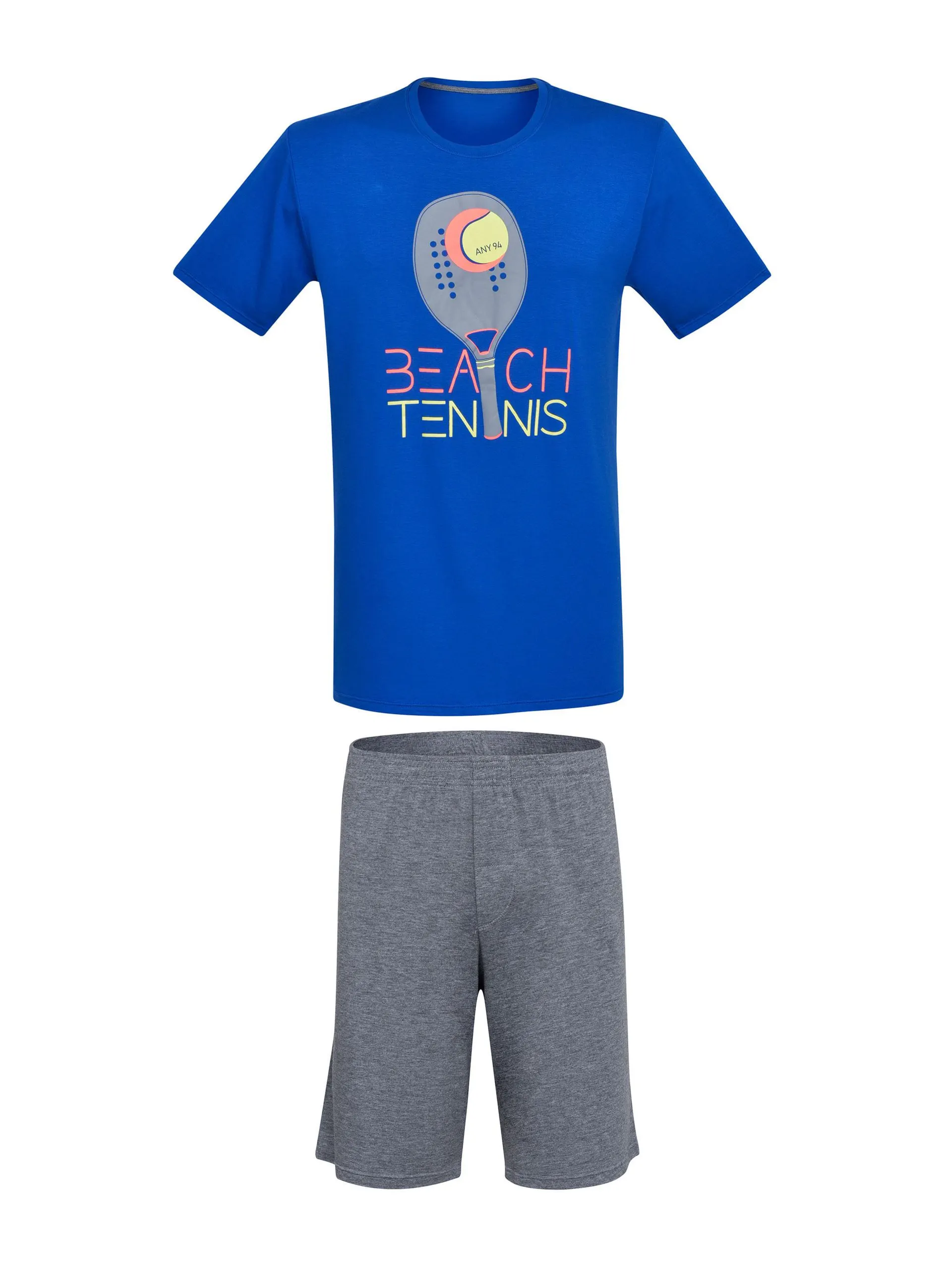 Pijama Masculino Manga Curta Beach Royal
