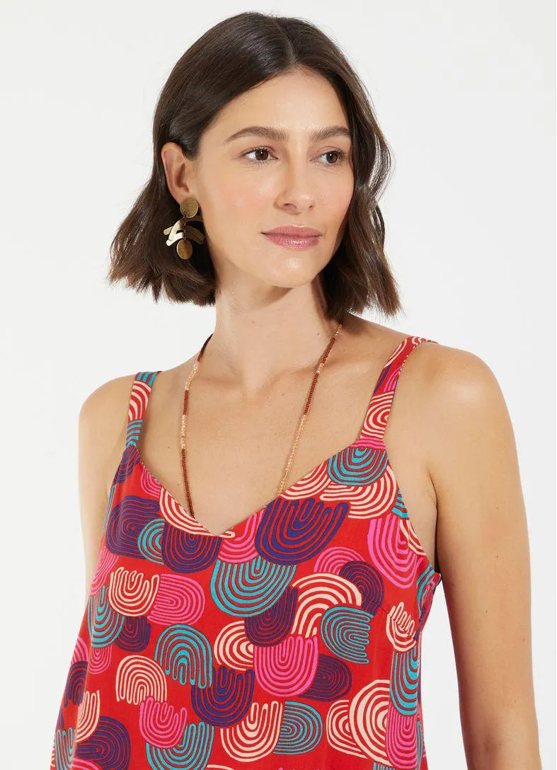 Blusa alça decote v estampada clarice