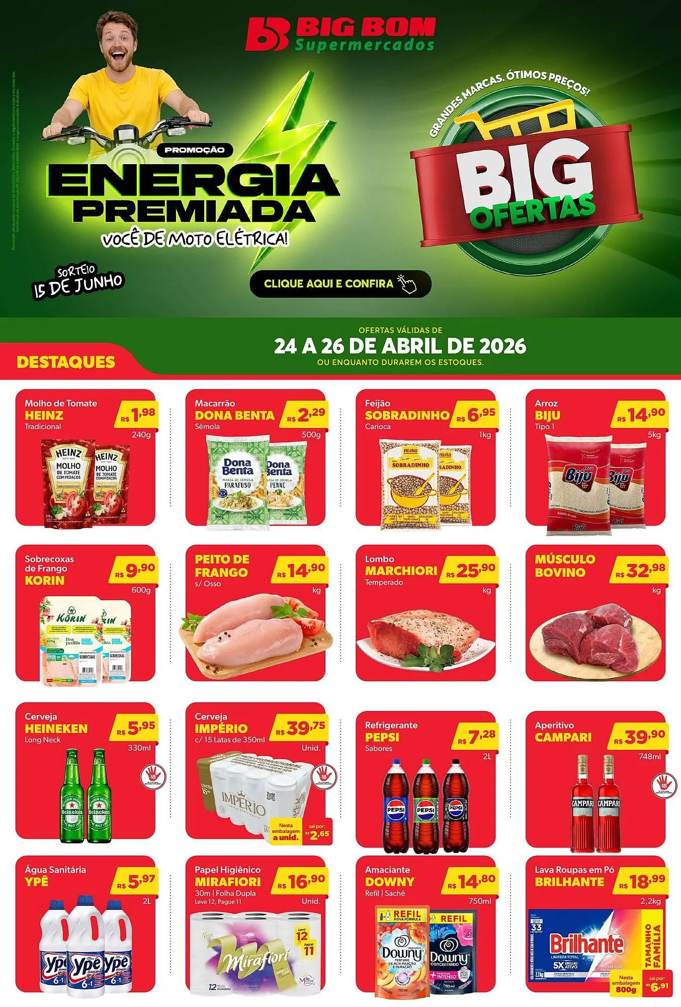 Encarte de Catálogo Big Bom Supermercados 24 de abril até 26 de abril 2026 - Pagina 1