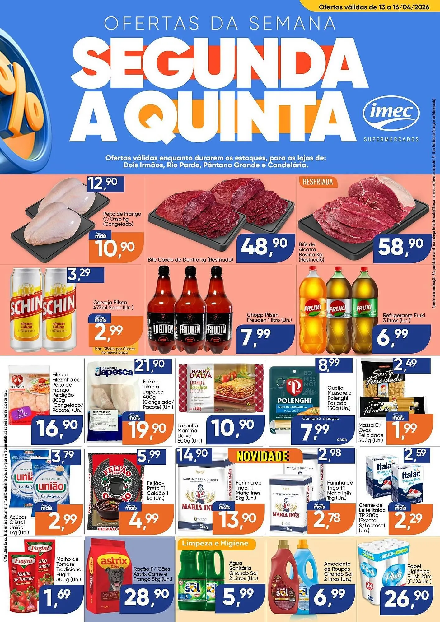 Encarte de Catálogo Imec Supermercados 13 de abril até 16 de abril 2026 - Pagina 1