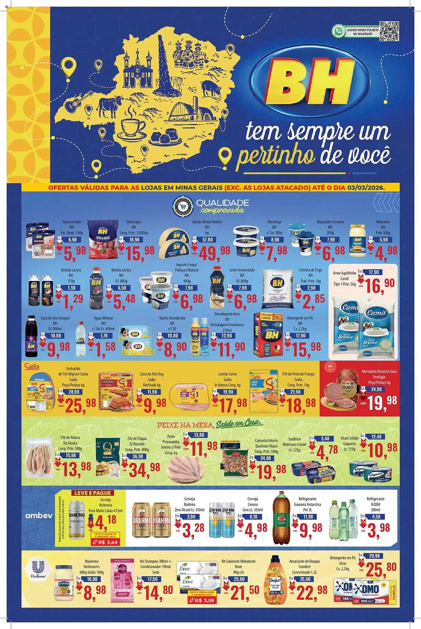 Encarte de Folheto Supermercados BH 19 de fevereiro até 4 de março 2026 - Pagina 1