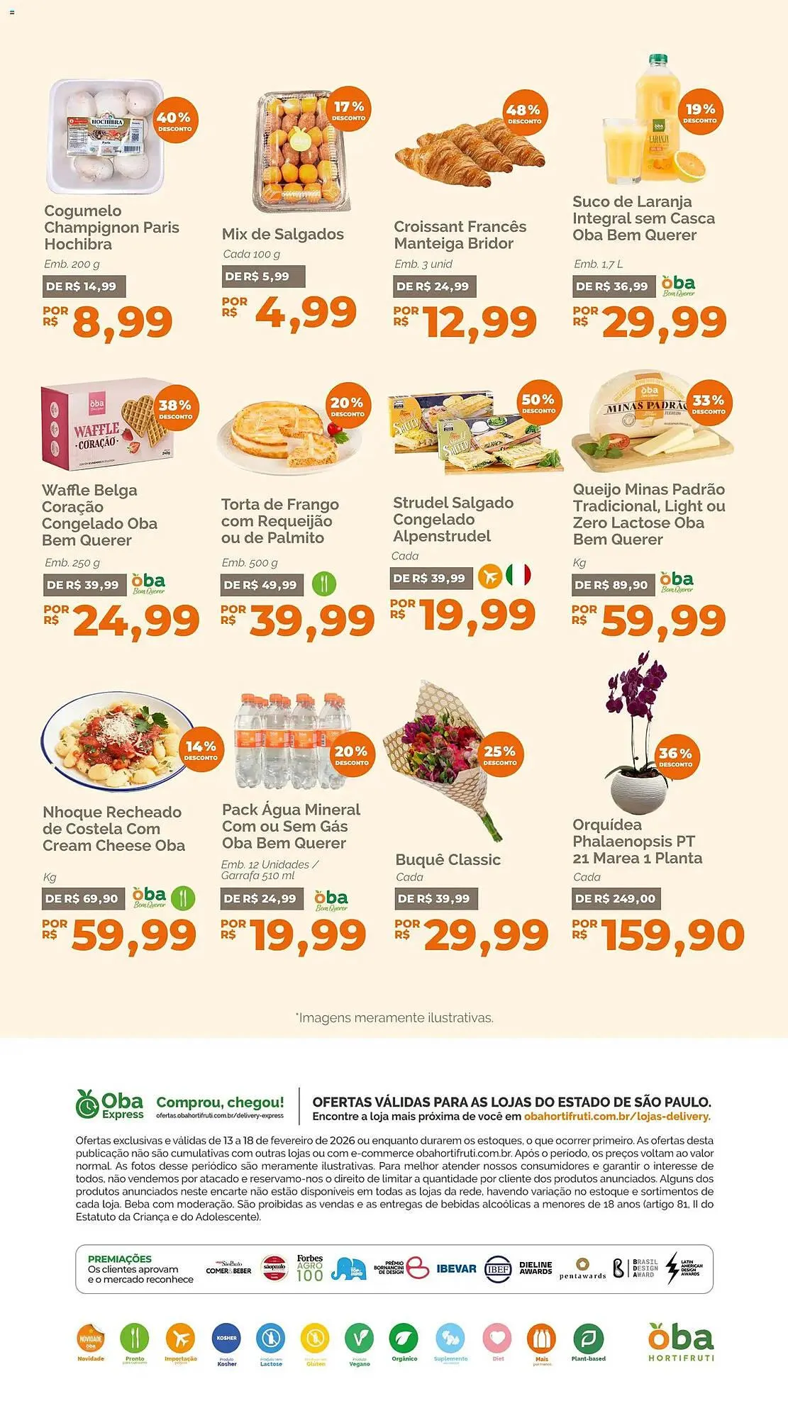 Encarte de Folheto Oba Hortifruti 13 de fevereiro até 18 de fevereiro 2026 - Pagina 7