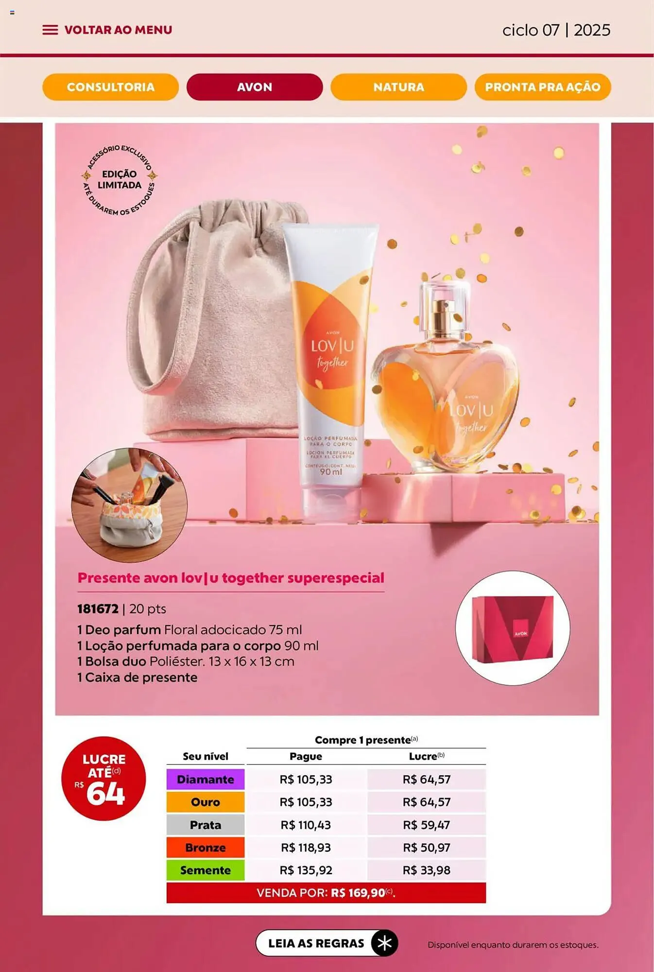 Encarte de Catálogo Avon 3 de abril até 1 de maio 2025 - Pagina 12