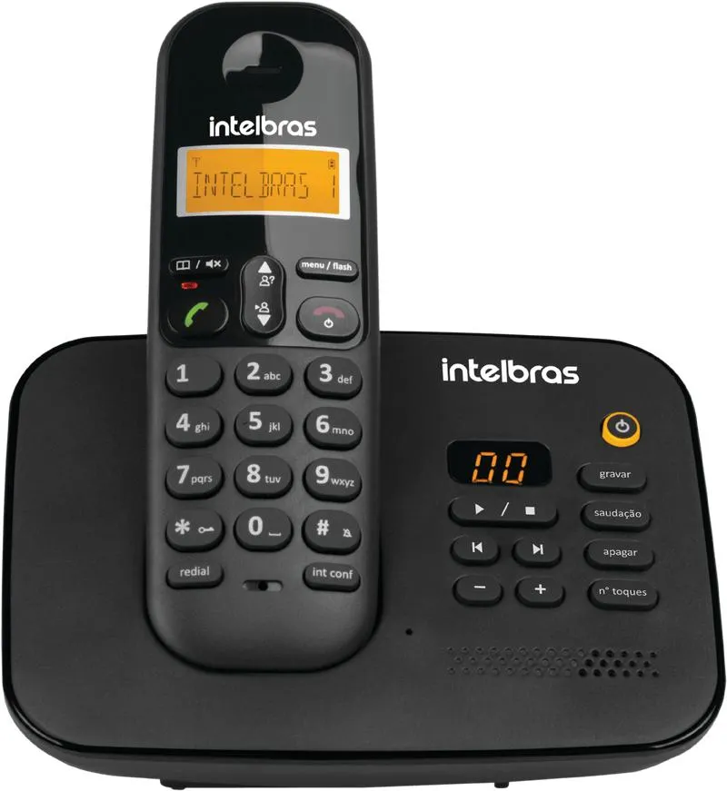 Telefone Fixo Intelbras Sem Fio TS 3130 Preto
