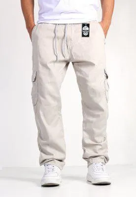 Calça Jogger Cargo Masculina Sem Punho Bege Claro