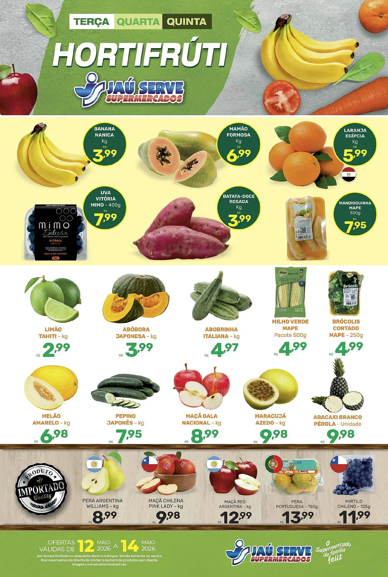Encarte de Catálogo Supermercados Jau Serve 12 de maio até 14 de maio 2026 - Pagina 1