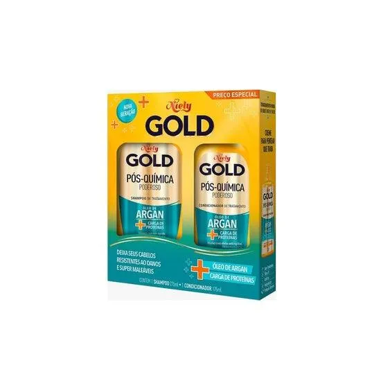 Kit Shampoo + Condicionador Niely Gold Pós Química