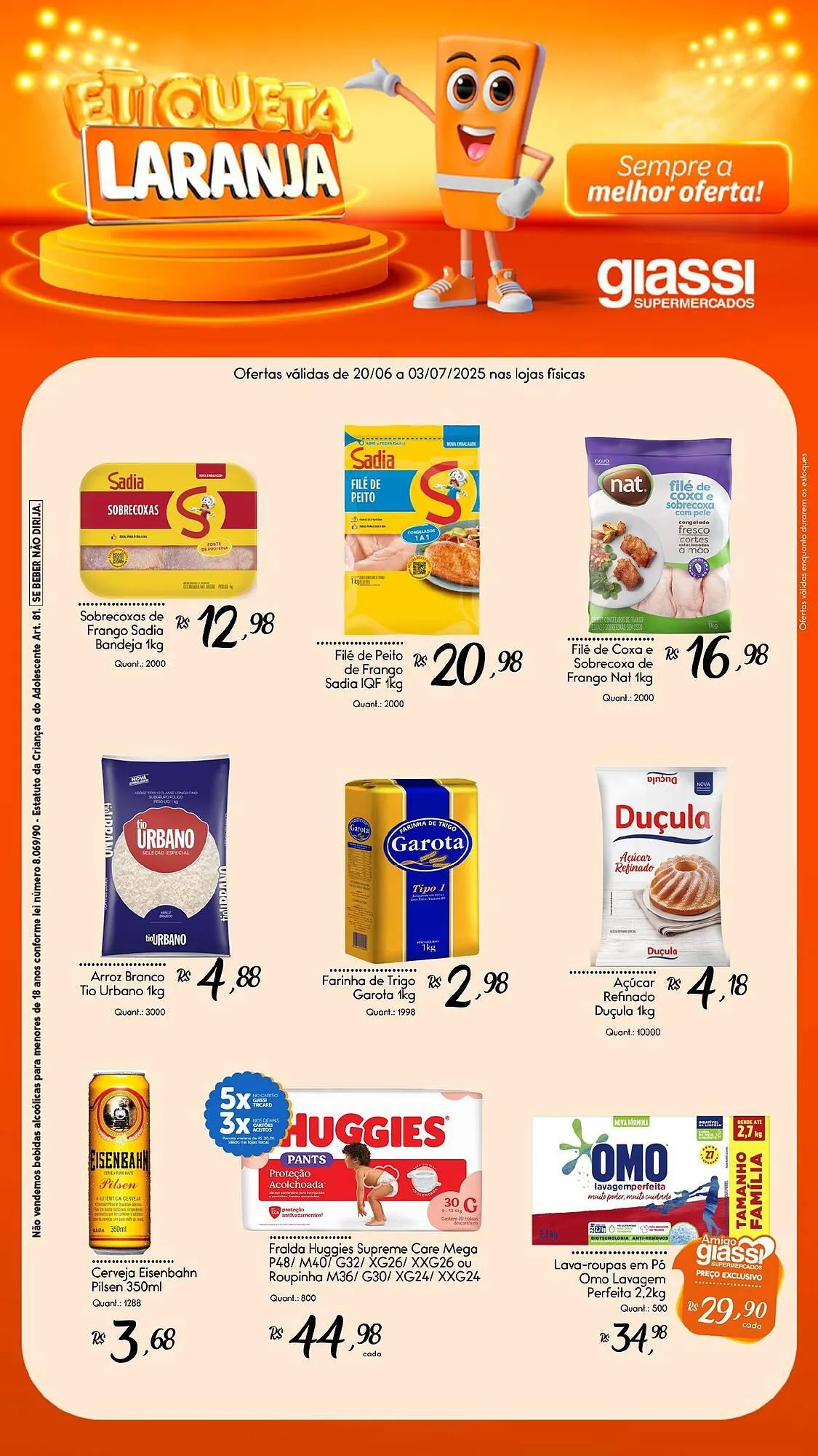 Encarte de Catálogo Giassi Supermercados 20 de junho até 3 de julho 2025 - Pagina 1