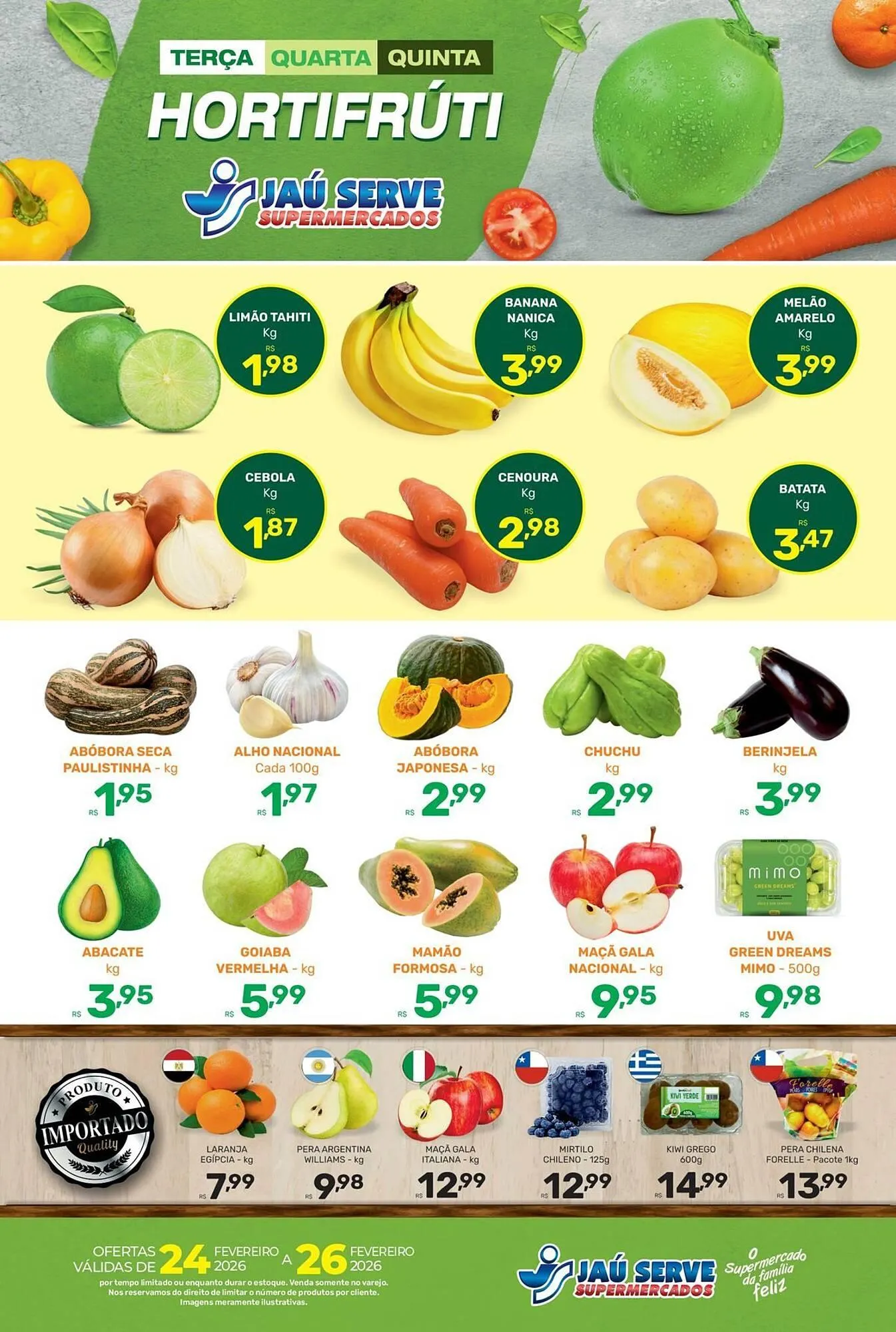 Encarte de Catálogo Supermercados Jau Serve 24 de fevereiro até 26 de fevereiro 2026 - Pagina 1