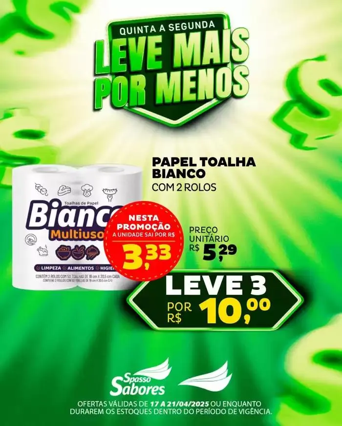 Encarte de Encarte Spasso Sabores 17 de abril até 21 de abril 2025 - Pagina 1