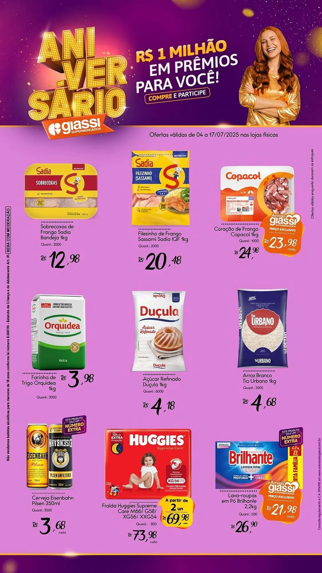 Encarte de Catálogo Giassi Supermercados 4 de julho até 17 de julho 2025 - Pagina 1