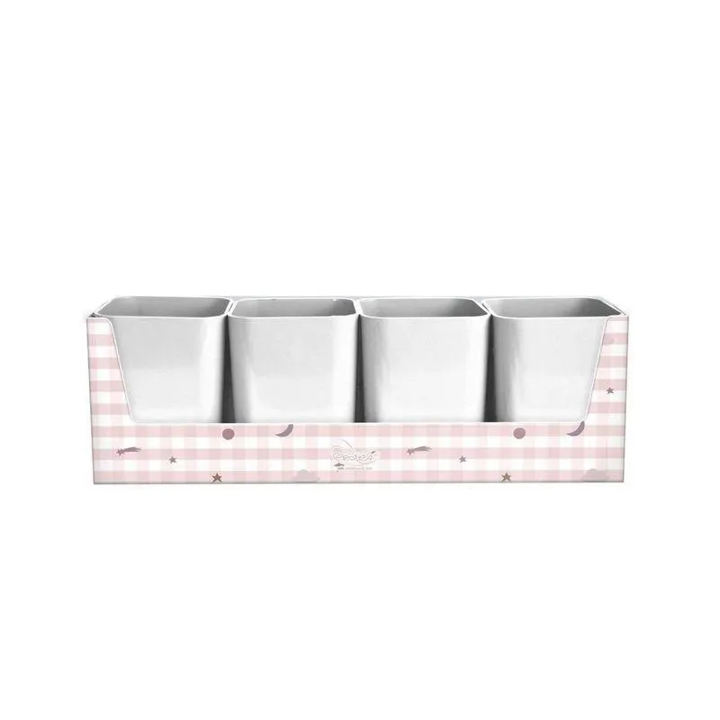 Kit 4 Porta Objetos Pequenos Astros Rosa - Dello