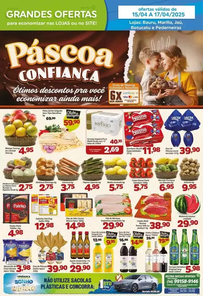 Encarte de Encarte Confiança Supermercados 15 de abril até 17 de abril 2025 - Pagina 1