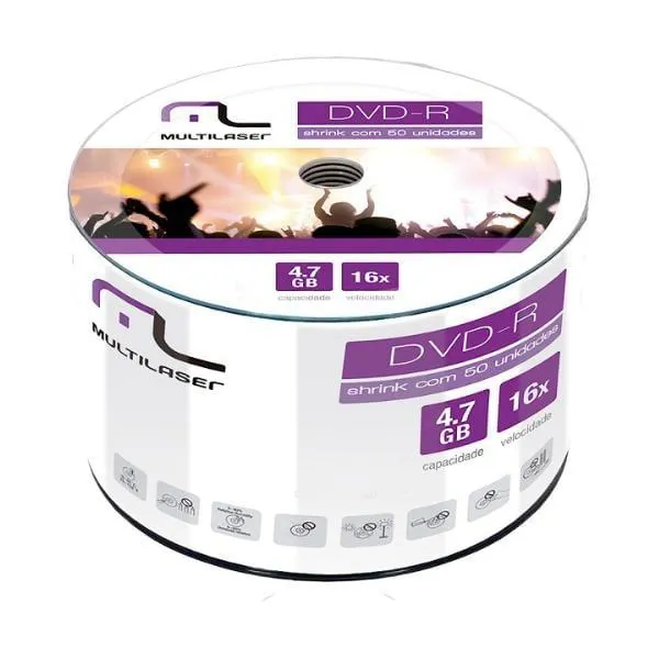 DVD-R 4.7Gb c/50 16X, DV061, MULTILASER
