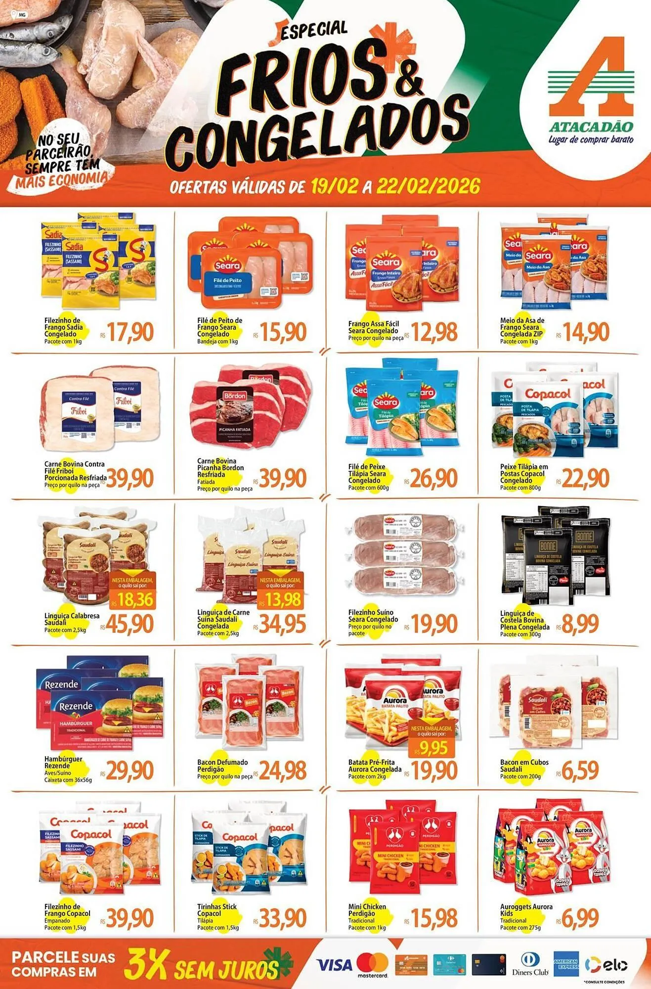 Encarte de Folheto Atacadão 19 de fevereiro até 22 de fevereiro 2026 - Pagina 1