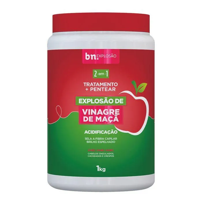 Creme de Tratamento e Pentear Beleza Natural Explosao Vinagre de Maça 1kg