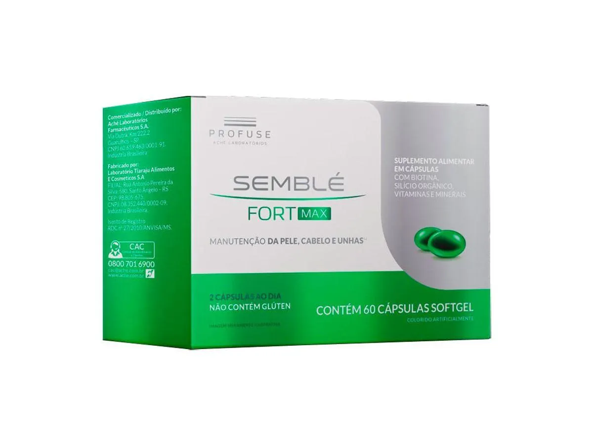 Suplemento Alimentar Semblé Fort Max 60 Cápsulas Softgel