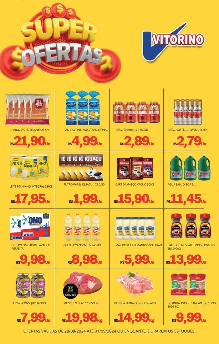 Encarte de Ofertas Supermercado Vitorino 28 de agosto até 1 de setembro 2024 - Pagina 1
