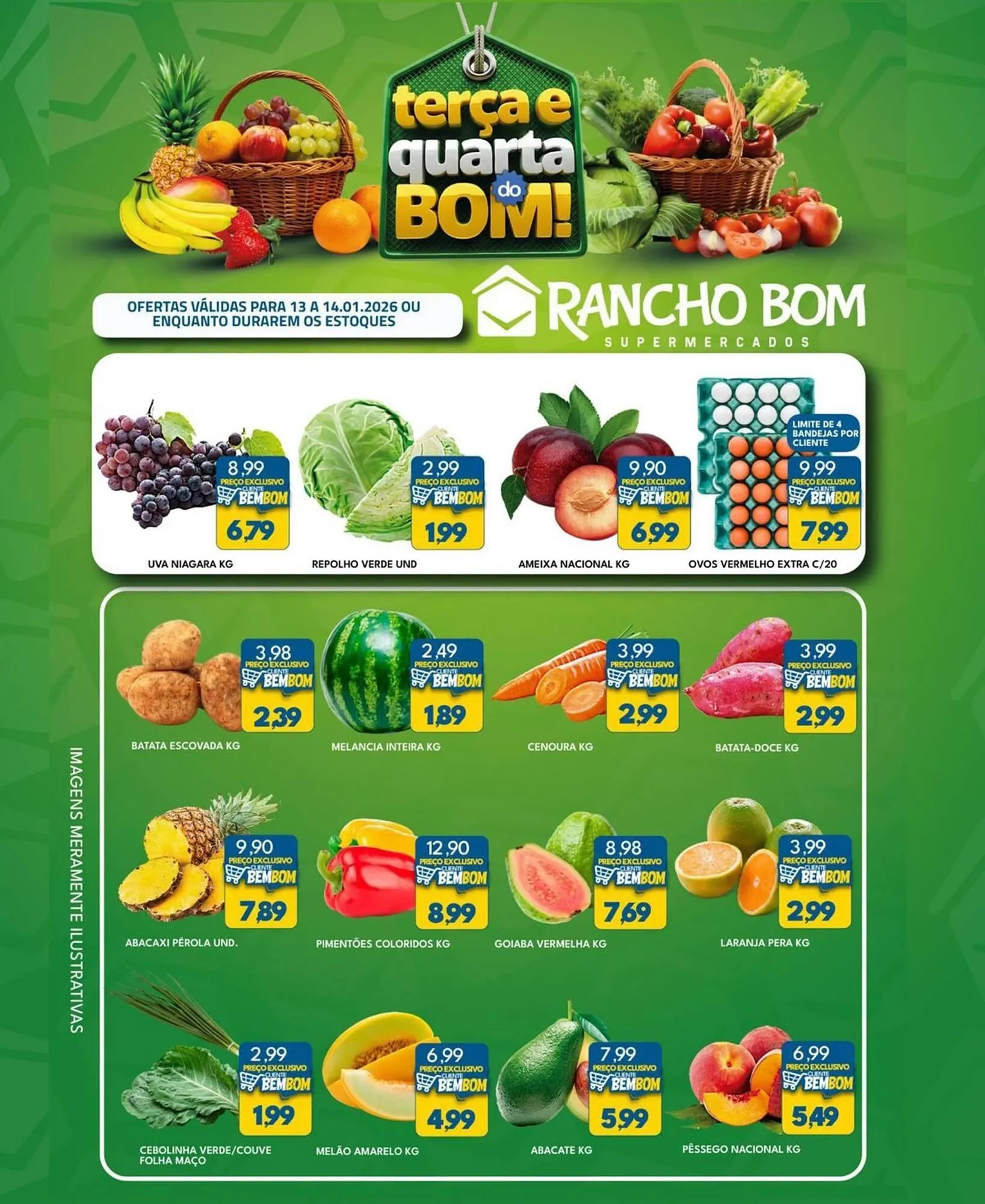 Encarte de Catálogo Rancho Bom Supermercados 13 de janeiro até 14 de janeiro 2026 - Pagina 1