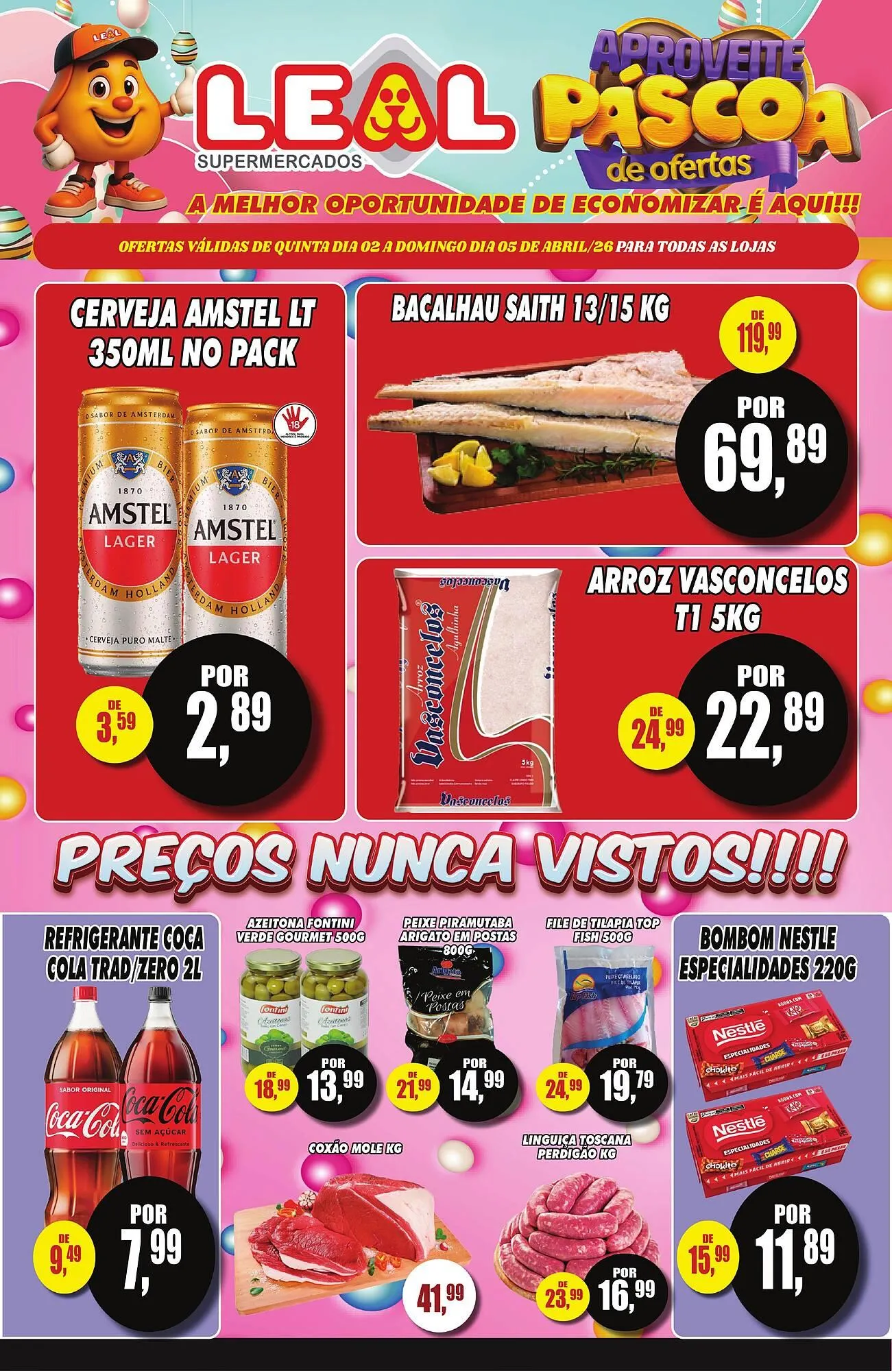 Encarte de Folheto Supermercado leal 1 de abril até 5 de abril 2026 - Pagina 1