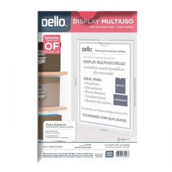 Expositor Quadro de Avisos Ofício Cristal - Dello