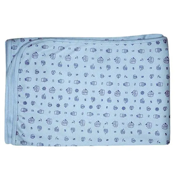 manta bebê barquinho meia malha