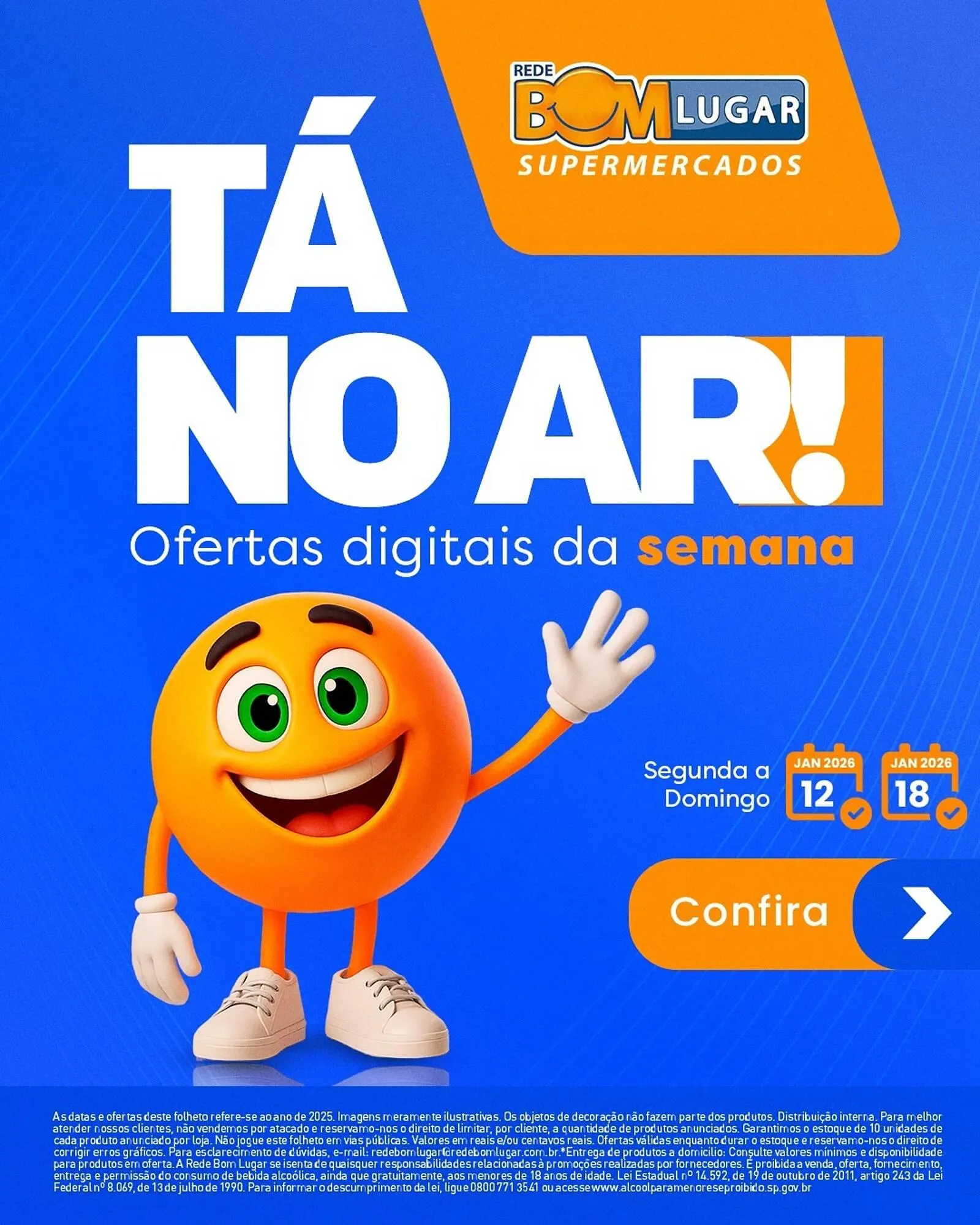 Encarte de Folheto Rede Bom Lugar 12 de janeiro até 18 de janeiro 2026 - Pagina 1