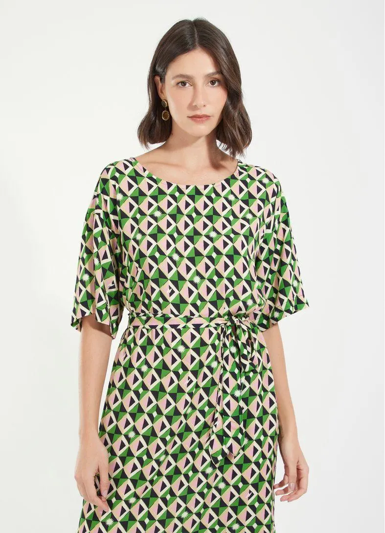 Vestido t-shirt estampado poeira