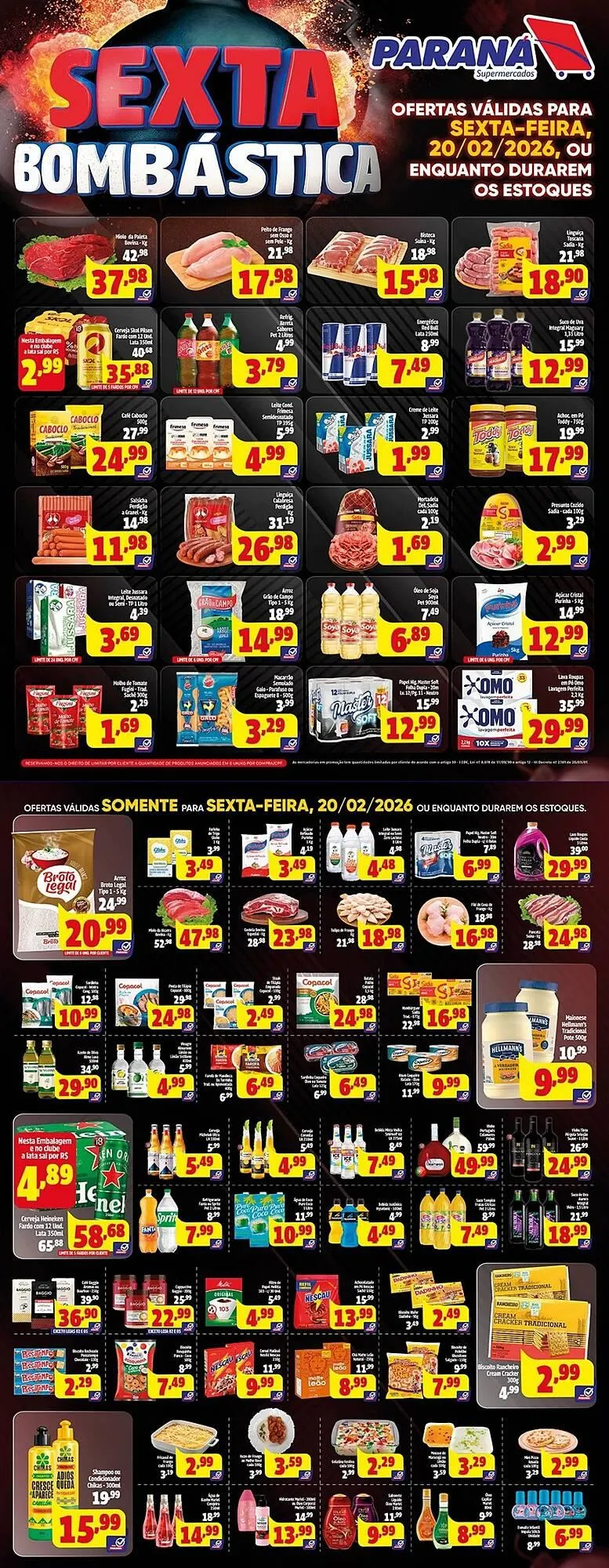 Encarte de Folheto Supermercado Paraná 19 de fevereiro até 20 de fevereiro 2026 - Pagina 1