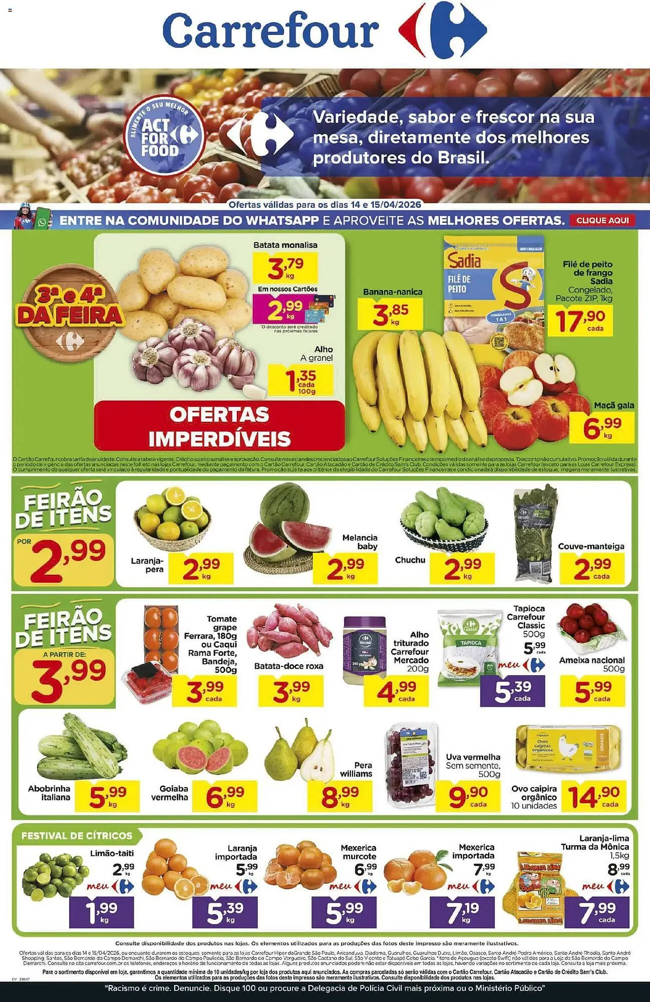 Encarte de Folheto Carrefour 14 de abril até 15 de abril 2026 - Pagina 1
