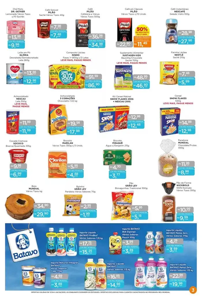Encarte de Ofertas Supermercados Mundial 11 de abril até 24 de abril 2025 - Pagina 3
