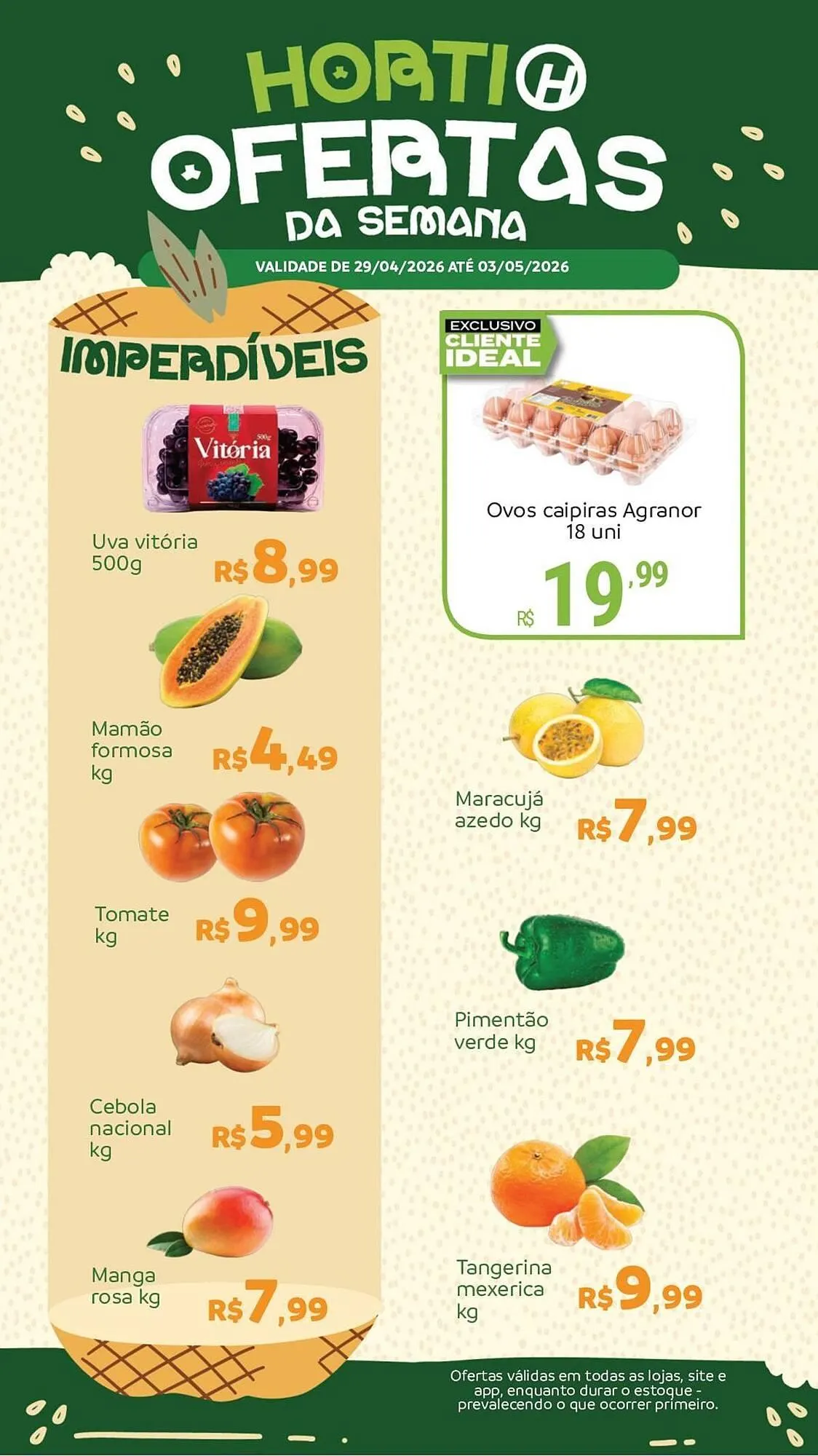 Encarte de Catálogo Hiperideal Supermercados 29 de abril até 3 de maio 2026 - Pagina 1