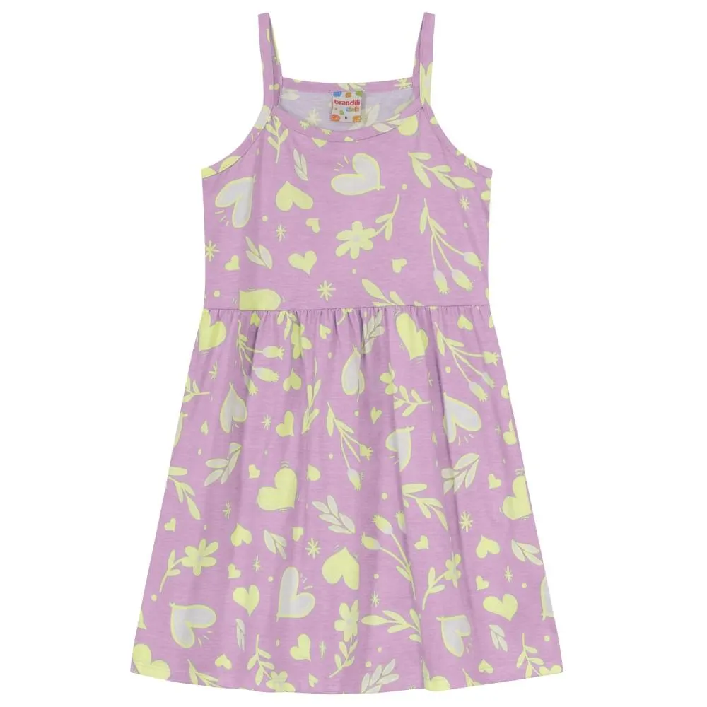 Vestido Infantil Menina Em Malha Com Alças Brandili