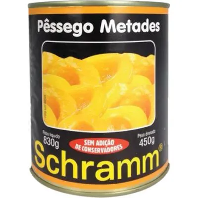 Pêssego em Calda lata 450g - Schramm