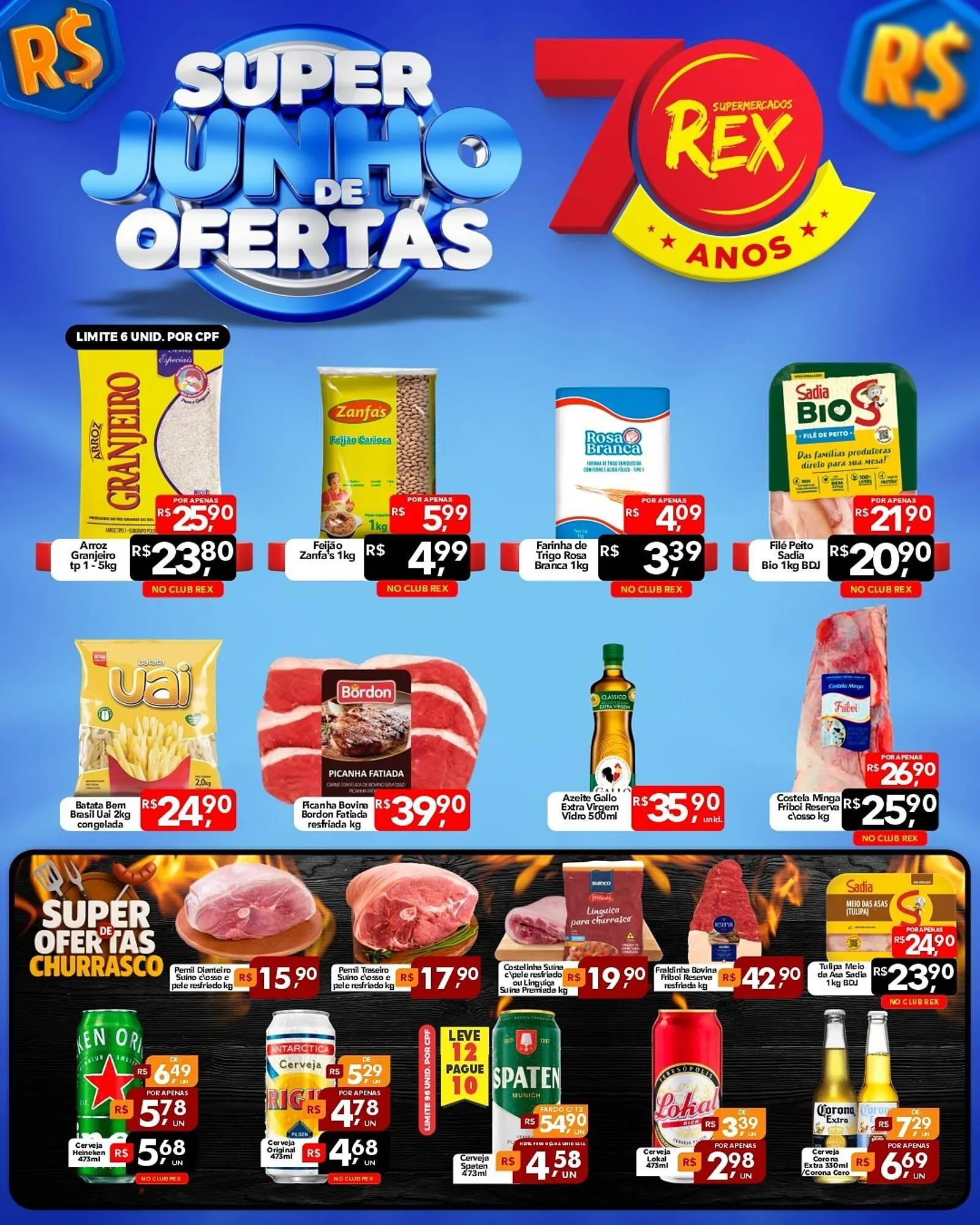 Encarte de Catálogo Supermercados Rex 6 de junho até 9 de junho 2025 - Pagina 1